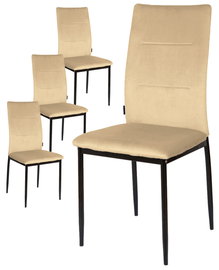 Krzesa tapicerowane Zestaw 4 VALVA DUO VELVET BEIGE